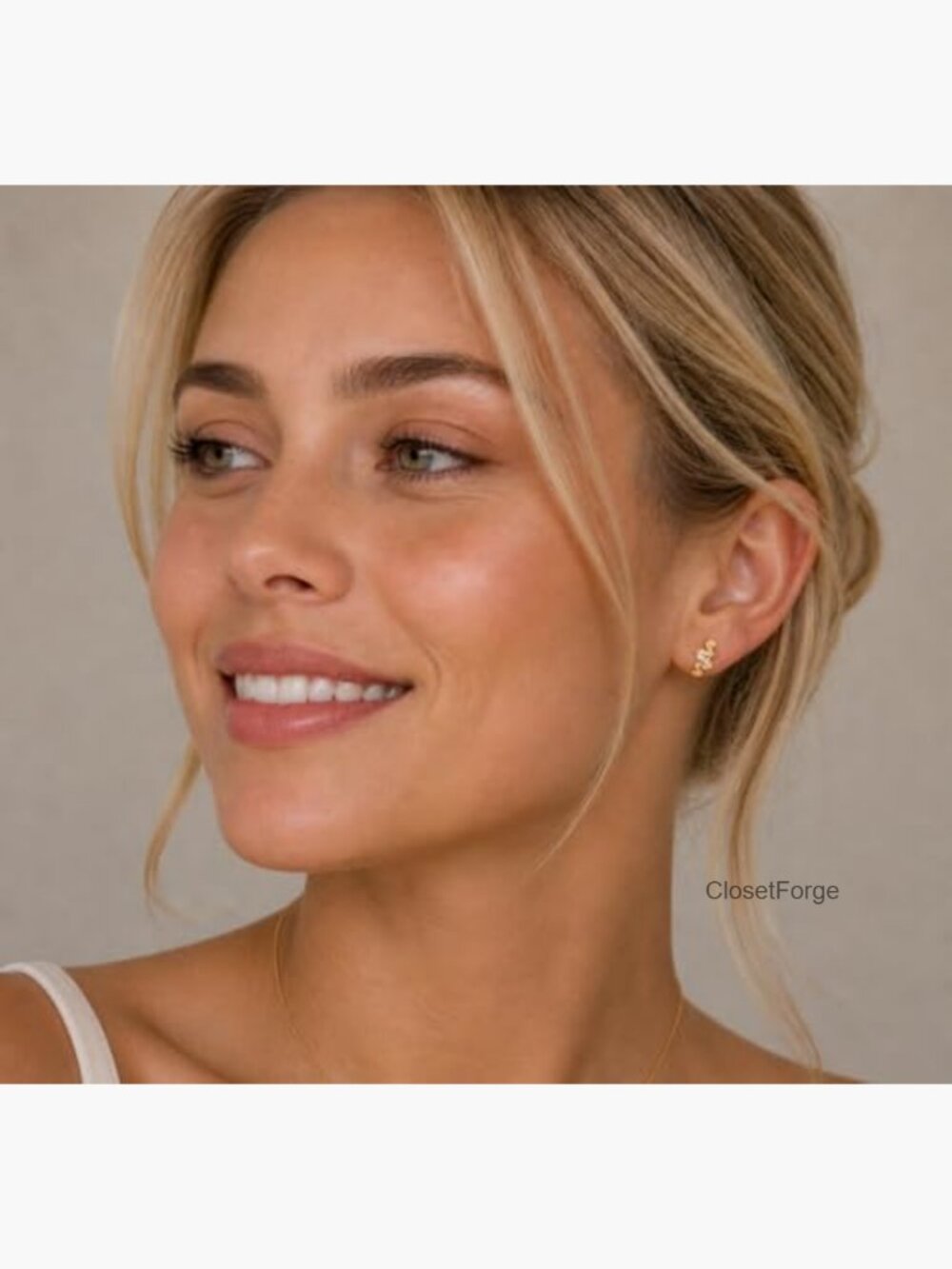 Flat Back Stud Earrings Hypoallergenic Stainless Steel Screw Back View 3